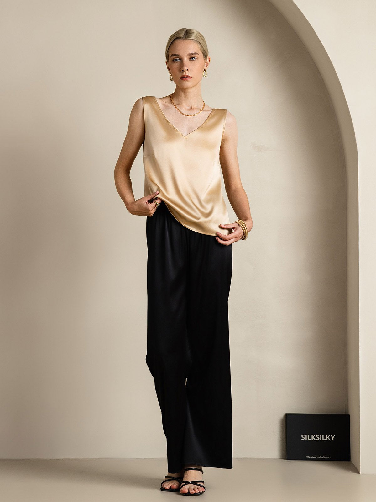 [Champagne] SilkSilky-SE 19Momme Silke Camisoles 006