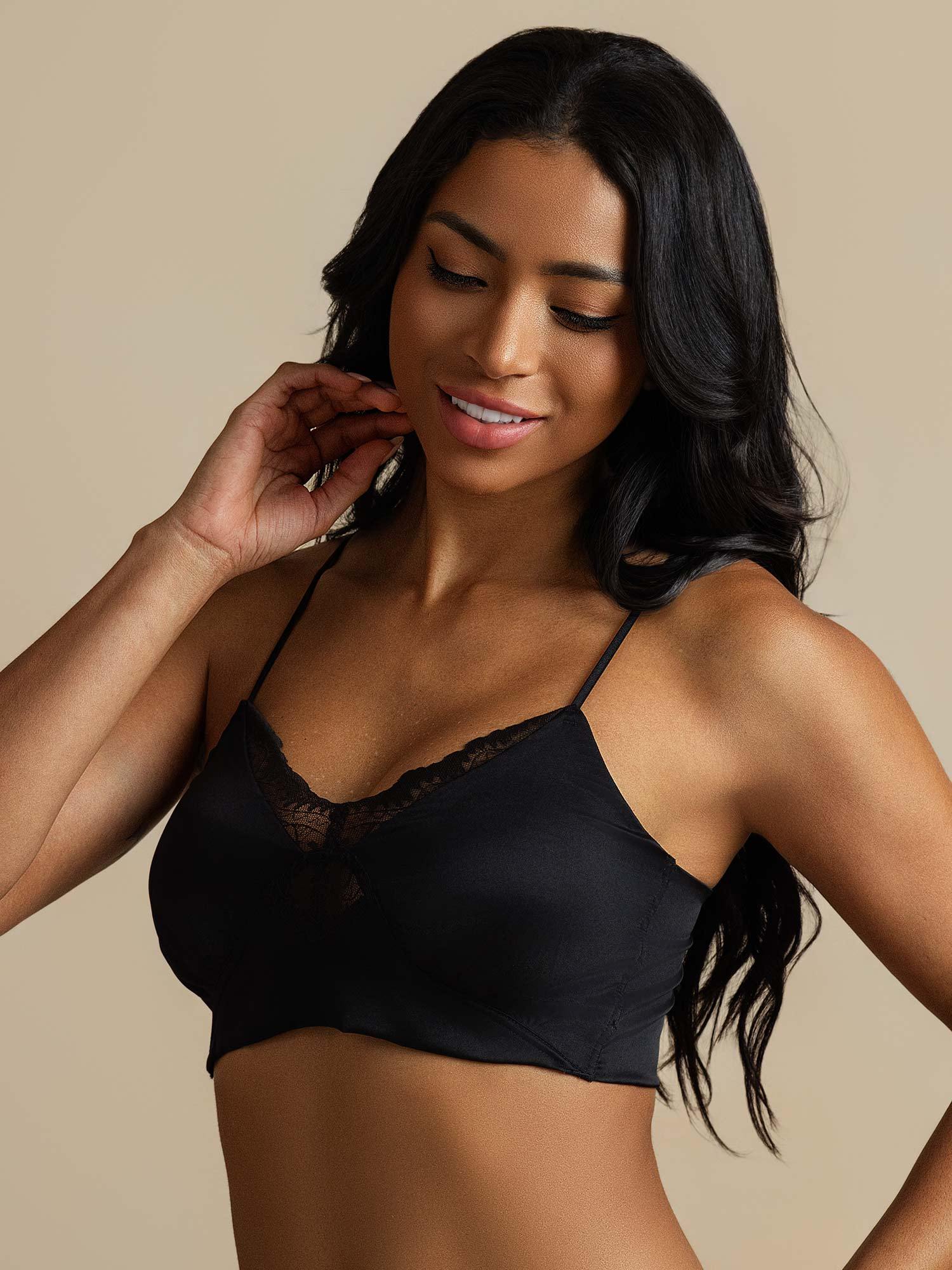 [Svart] SilkSilky-SE Rent Silke Bra 006