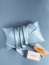 [Ljusblå] SilkSilky-SE 19Momme Rent Silke Pillowcase 005