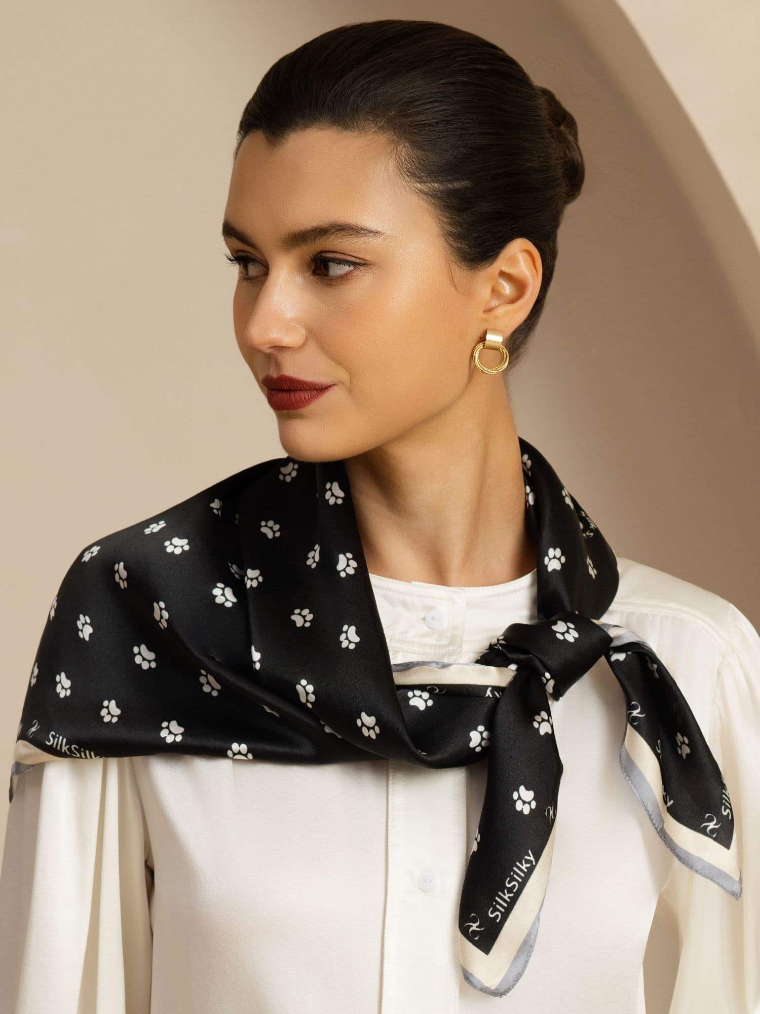 [Svart] SilkSilky-SE Scarf 002