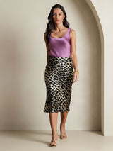 [Leopard] SilkSilky-SE 19Momme Rent Silke Skirt 009,