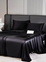[Svart] SilkSilky-SE 22Momme Rent Silke Bedding Set 006,