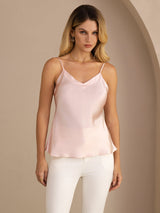 [Ljusrosa] SilkSilky-SE Spaghetti Strap V Neck Cami Toppar 003