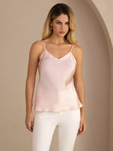 [Ljusrosa] SilkSilky-SE Spaghetti Strap V Neck Cami Toppar 004