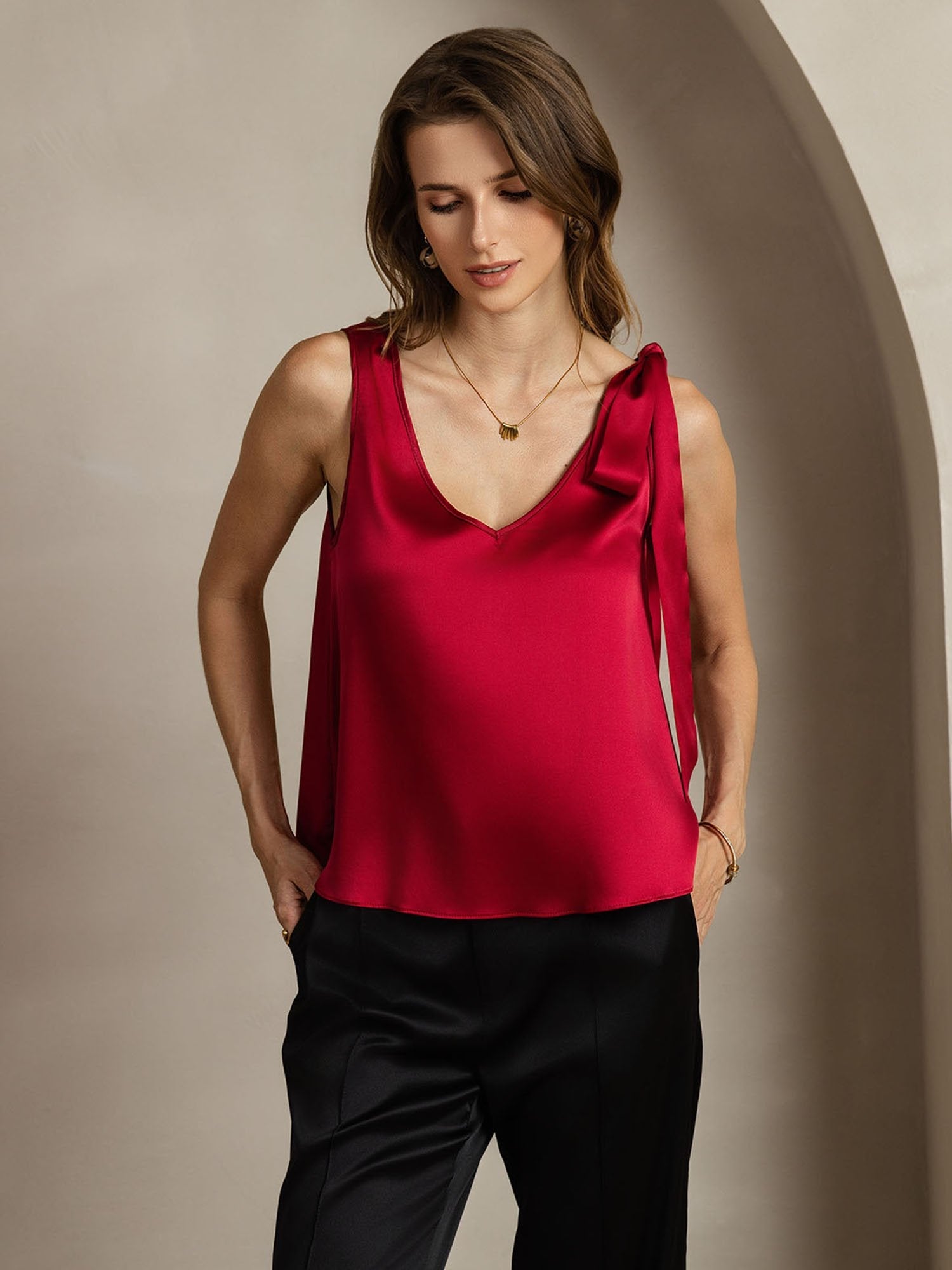 [Vin] SilkSilky-SE 19Momme Silke Womens T-Shirt 006