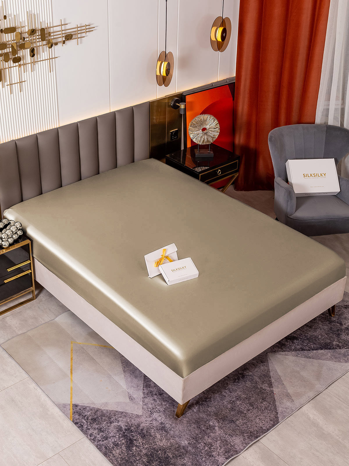 [Kaki] SilkSilky-SE 19Momme Rent Silke Sheet 001
