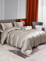 [Grå] SilkSilky-SE 22Momme Rent Silke Bedding Set 002,