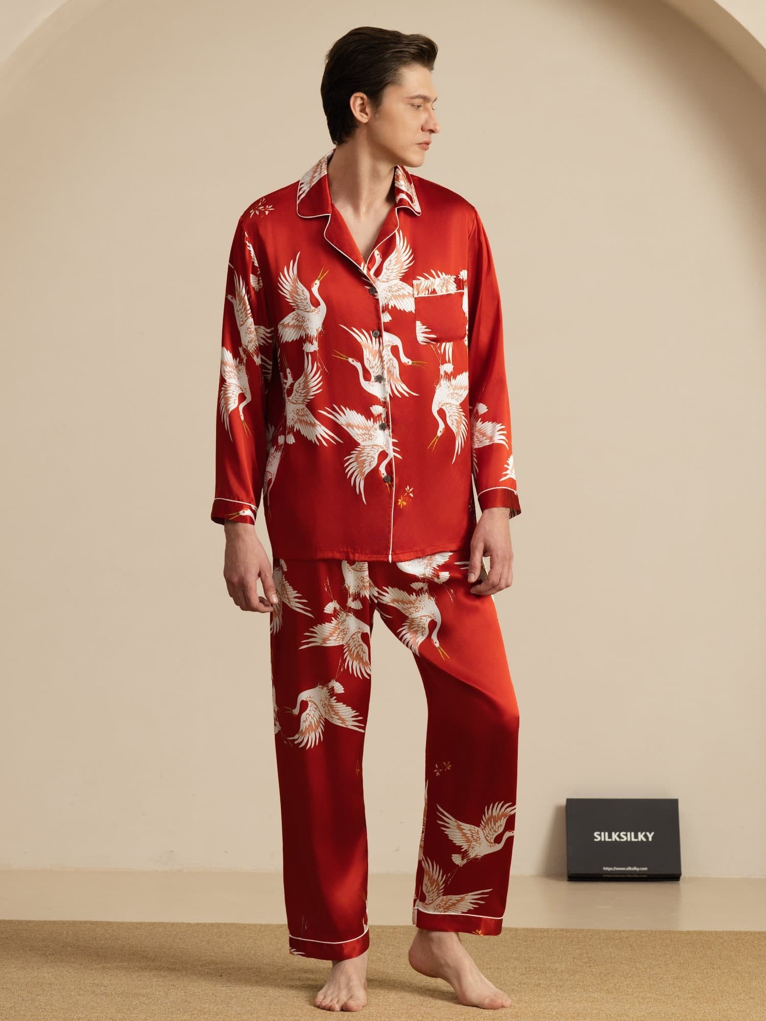 [Vin] SilkSilky-SE Long Sleeve Notch Collar Herr Pyjama 001