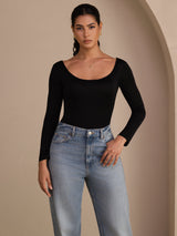 [Svart] SilkSilky-SE Long Sleeve Womens T-Shirt 004