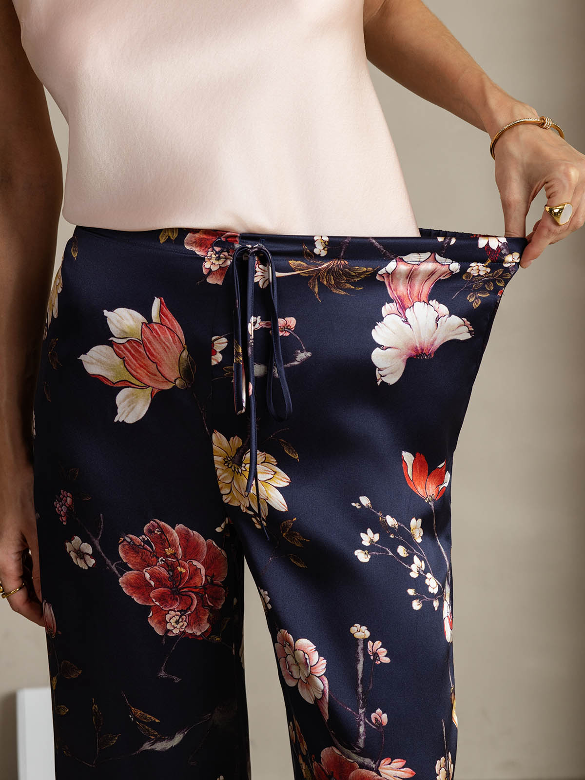 [Marin Blommor] SilkSilky-SE 19Momme Silke Womens Pants 004