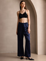 [Mörkblå] SilkSilky-SE 19Momme Silke Womens Pants 008,
