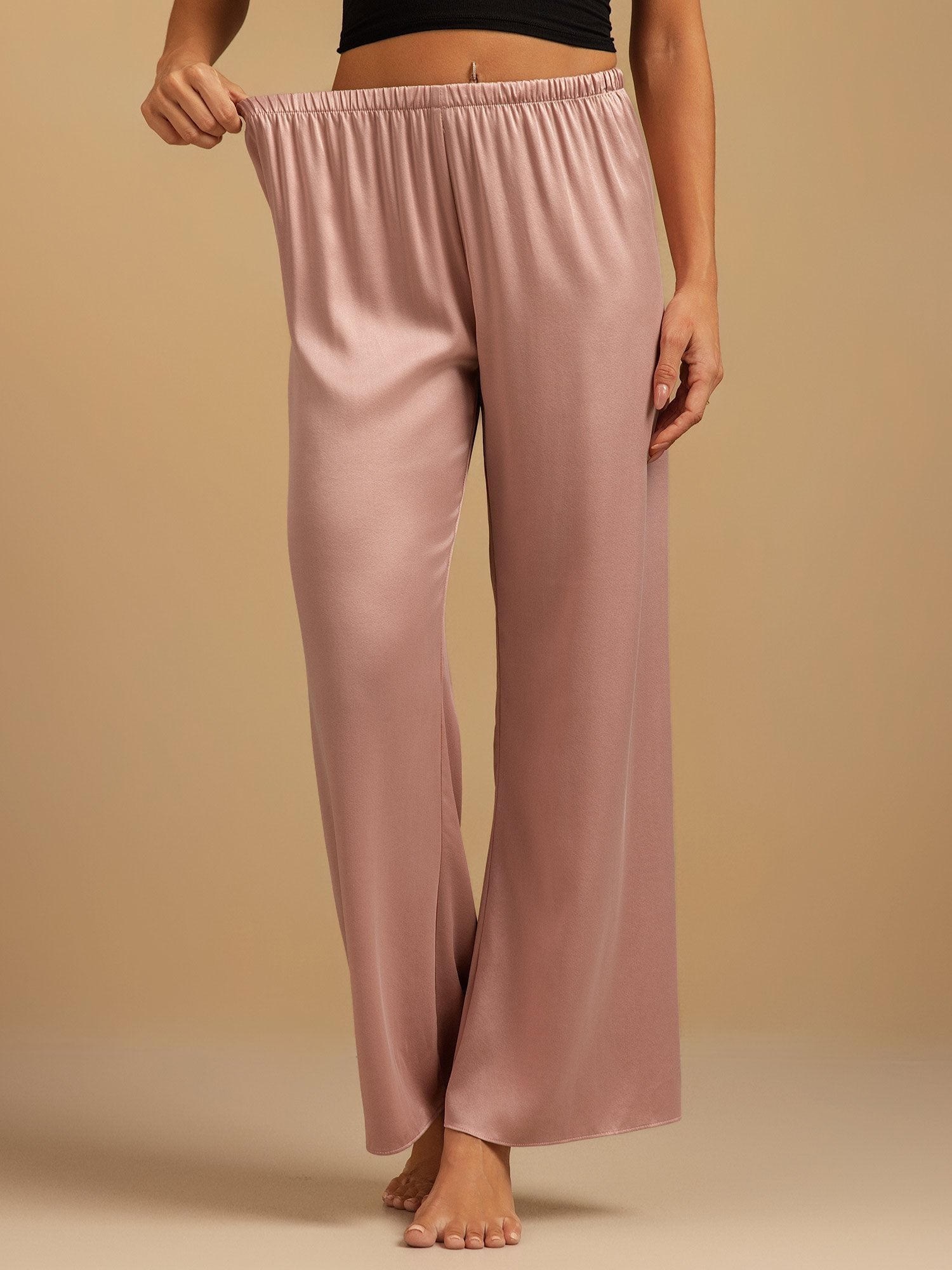 [Persikohud] SilkSilky-SE 19Momme Silke Womens Sleep Bottoms 001,