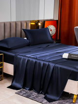 [Mörkblå] SilkSilky-SE 22Momme Rent Silke Bedding Set 003,
