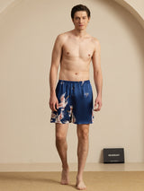 [Mörkblå] SilkSilky-SE 19Momme Mens Sleep Bottoms 005