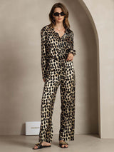 [Leopard] SilkSilky-SE 19Momme Silke Krage Women''s Outfit Sets 003