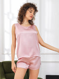 SilkSilky-SE Rent Silke Ärmlös Womens Pajamas Ljusrosa 003