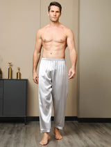 [Grå] SilkSilky-SE Rent Silke Mens Sleep Bottoms 003,