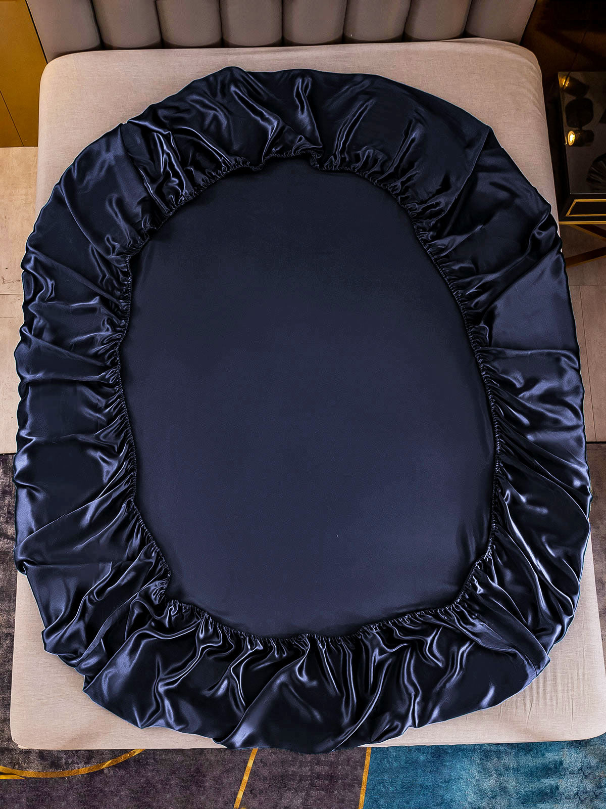 [Mörkblå] SilkSilky-SE 25Momme Rent Silke Sheet 003