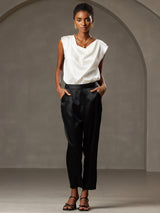 [Vit] SilkSilky-SE Cap Sleeve Cowl Neck Dam T-Shirt 006