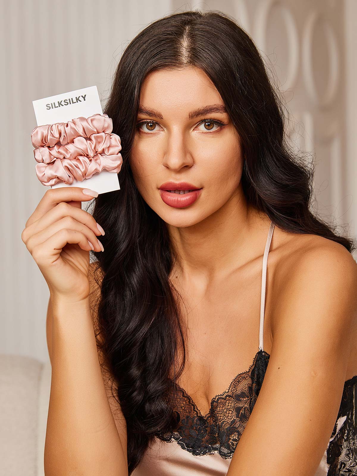 [Rosa] SilkSilky-SE 19Momme Rent Silke Scrunchie 001