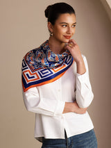 [Marinblå Sjöhäst] SilkSilky-SE Scarf 004