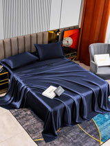 [Mörkblå] SilkSilky-SE 22Momme Rent Silke Bedding Set 002,