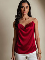 [Vin] SilkSilky-SE Spaghetti Strap Cowl Neck Cami Toppar 001