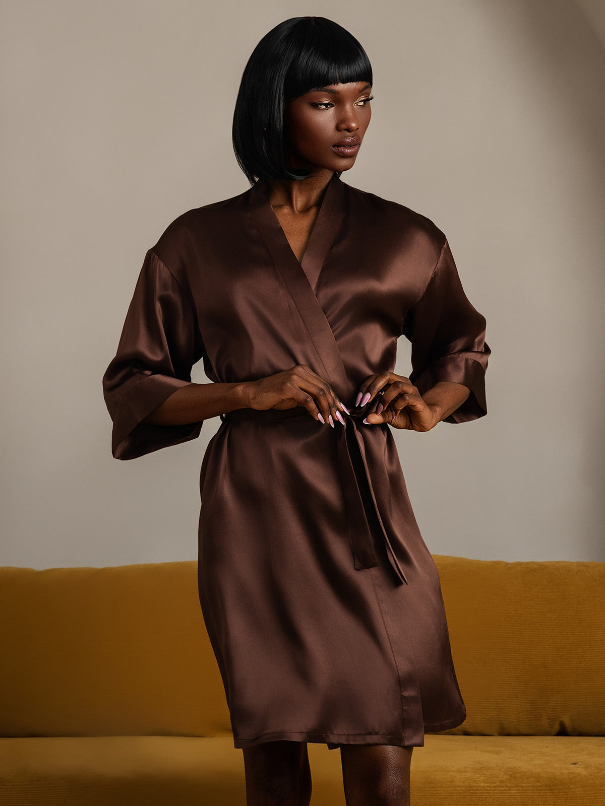 [Kaffe] SilkSilky-SE Rent Silke Womens Robe 005