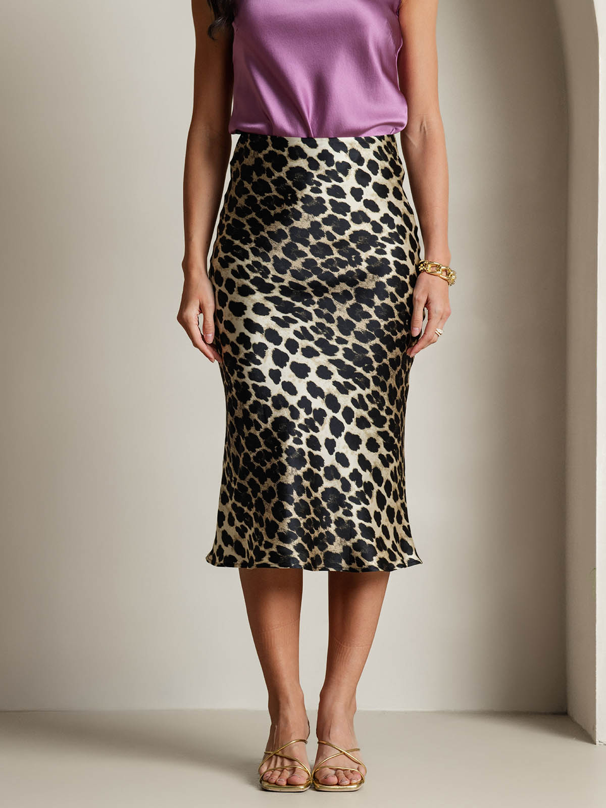 [Leopard] SilkSilky-SE 19Momme Rent Silke Skirt 003,