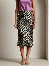 [Leopard] SilkSilky-SE 19Momme Rent Silke Skirt 003,
