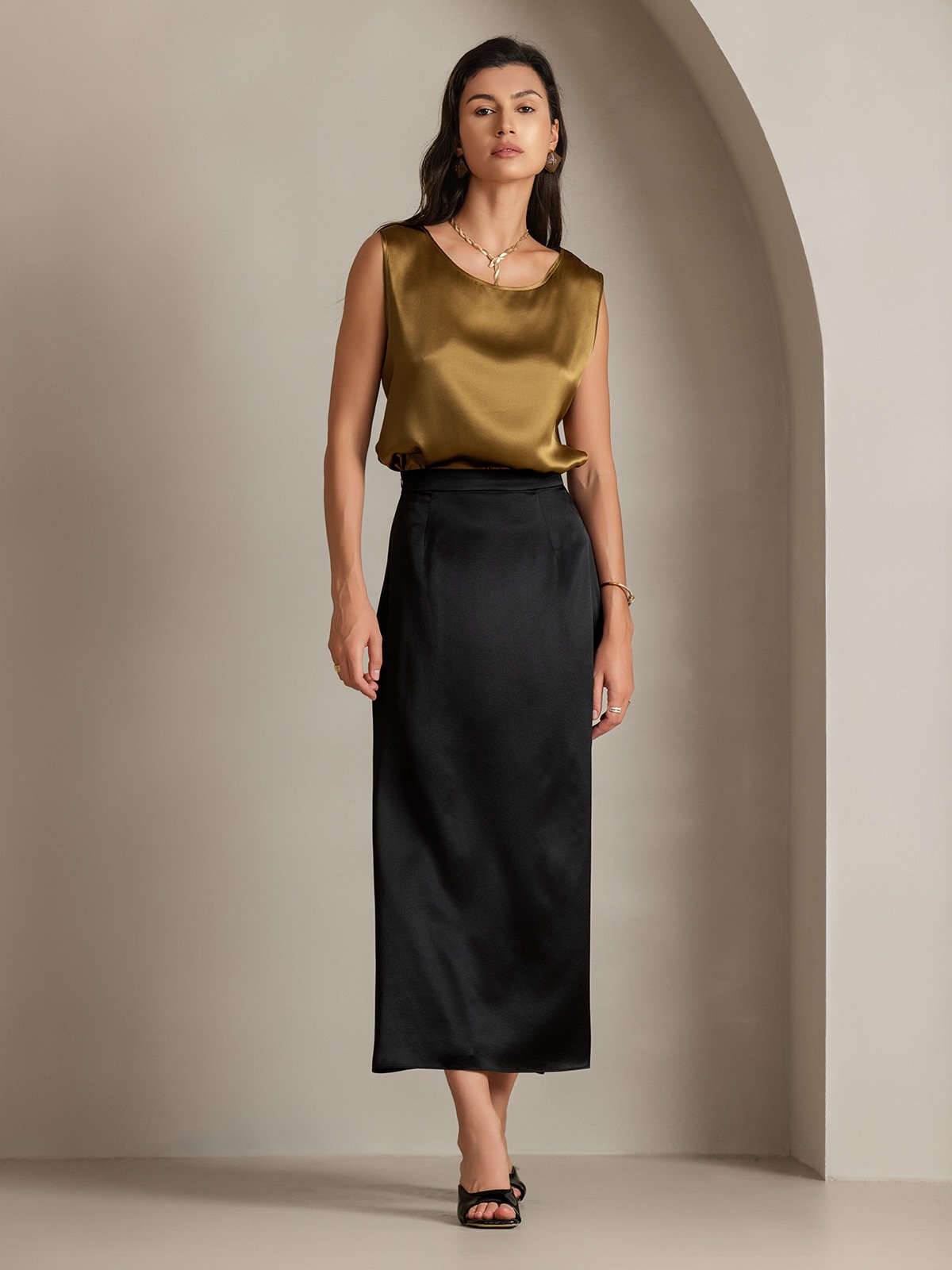 [Brun] SilkSilky-SE 19Momme Silke Camisoles 007
