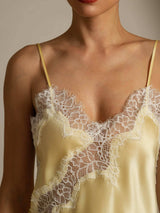 [Ljusgul] SilkSilky-SE Spaghetti Strap V Neck Cami Toppar 004