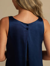 [Mörkblå] SilkSilky-SE Sleeveless Scoop Neck Cami Toppar 004