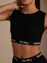 [Svart] SilkSilky-SE Sleeveless Crew Neck Women's Outfit Sets 006