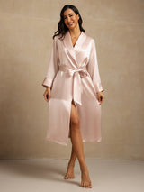 [Rosa] SilkSilky-SE Rent Silke Krage Dam Morgonrock 006,