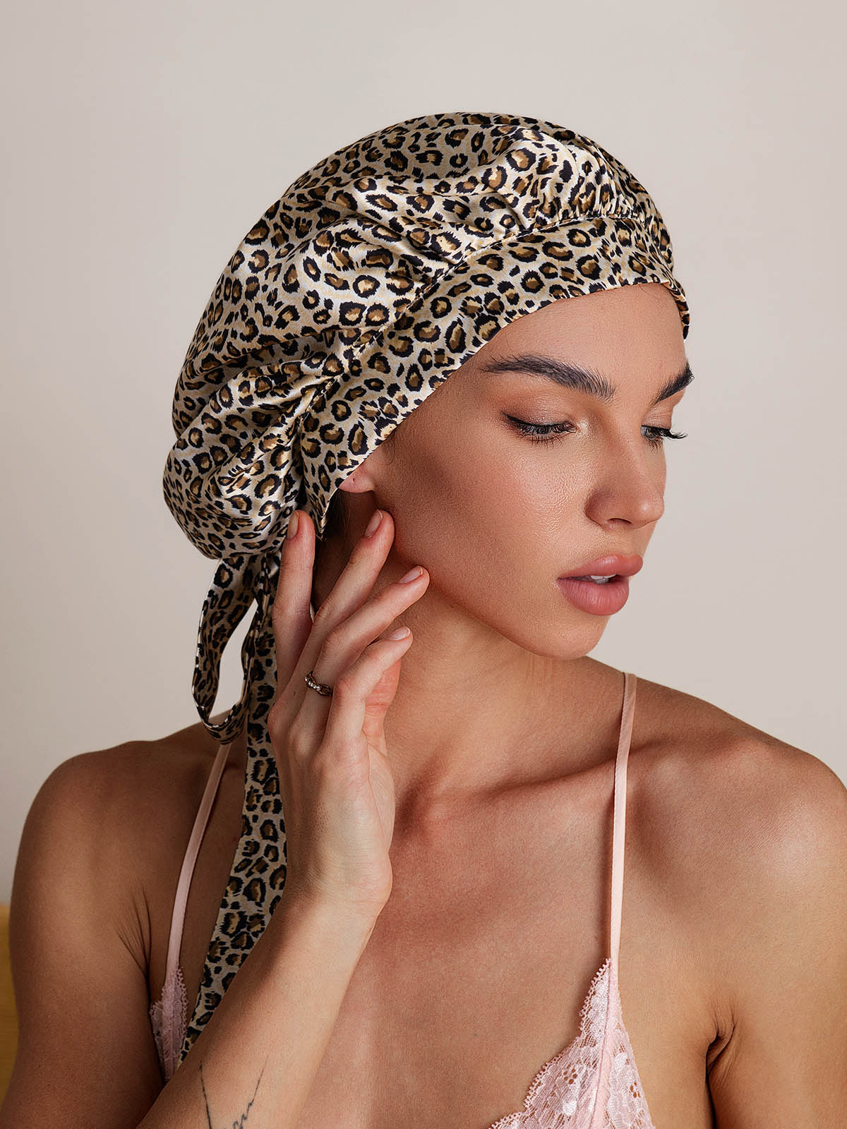 [Leopard] SilkSilky-SE Rent Silke Sleep Cap 001