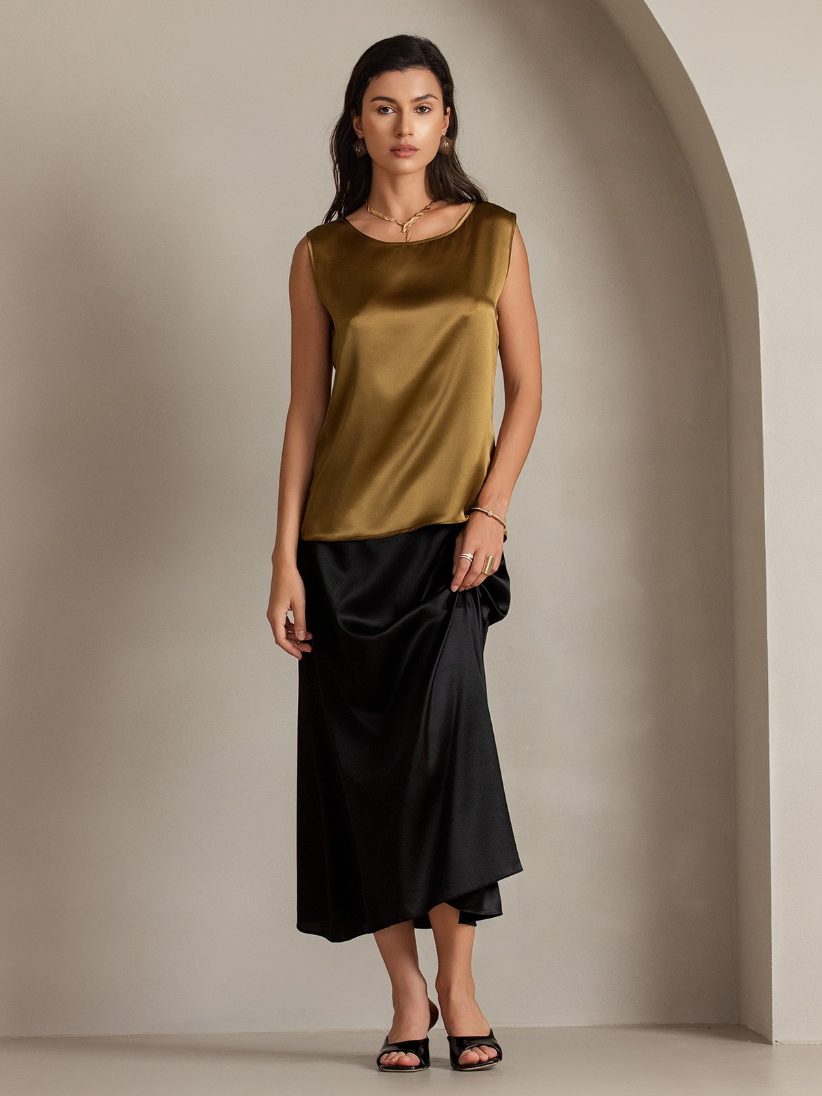 [Brun] SilkSilky-SE 19Momme Silke Camisoles 001