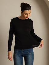 [Svart] SilkSilky-SE Rent Silke Womens T-Shirt 003