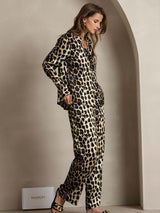 [Leopard] SilkSilky-SE 19Momme Silke Krage Women''s Outfit Sets 004