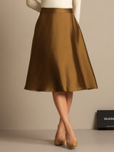 [Brons] SilkSilky-SE 32Momme Silk-Wool Blend Skirt 007