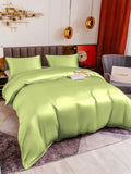 SilkSilky SE 19Momme Rent Silke Bedding Set Mintgrön 003