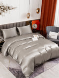 SilkSilky SE 19Momme Rent Silke Bedding Set Grå 001