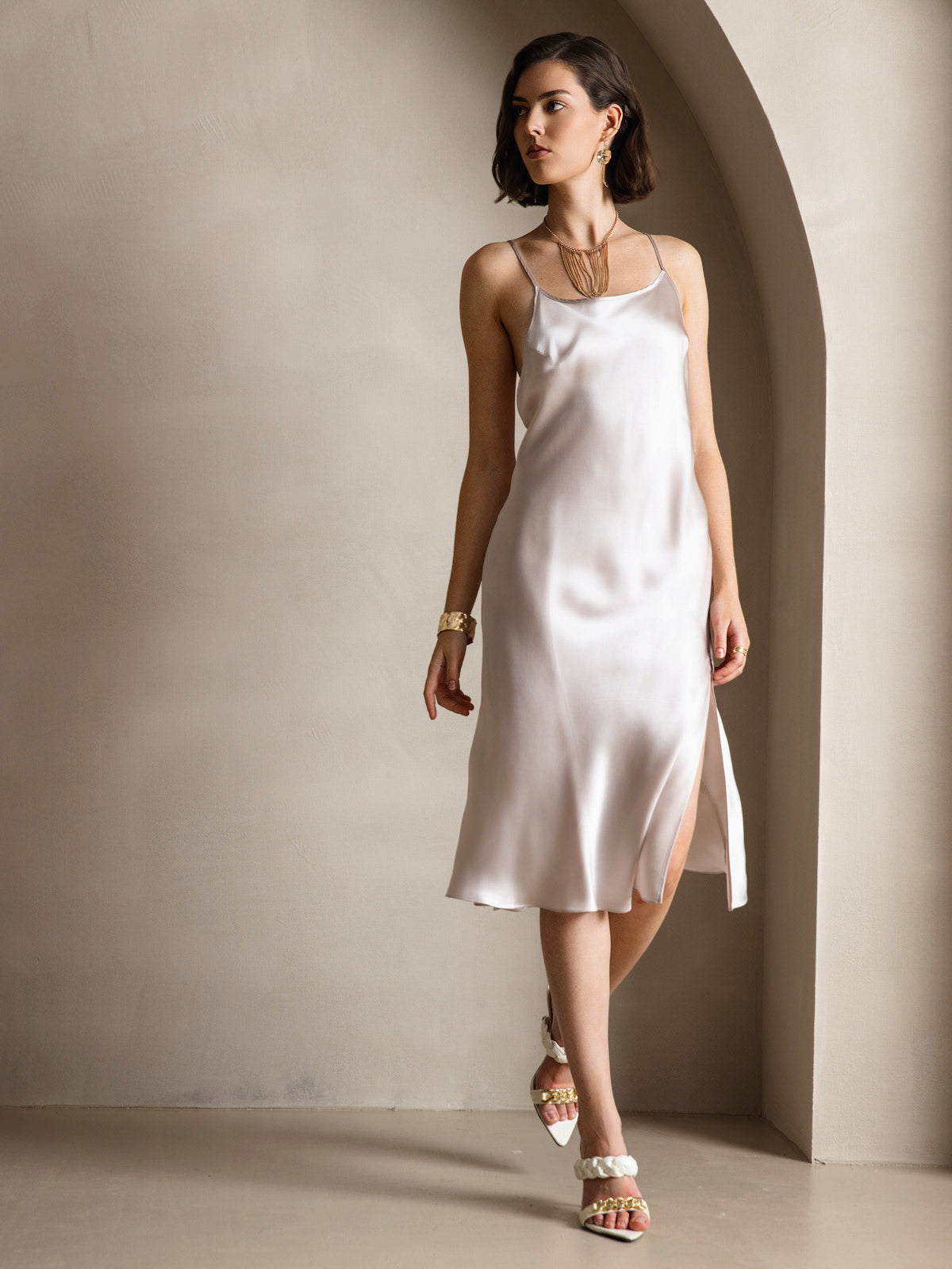 [Beige] SilkSilky-SE Rent Silke Dress 004
