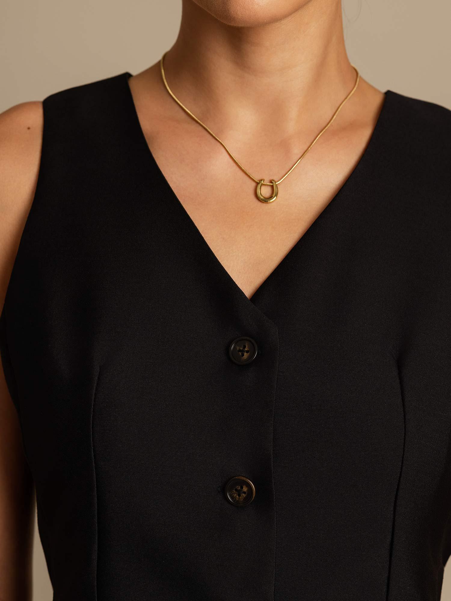 [Svart] SilkSilky-SE 32Momme Silk-Wool Blend Womens Vest 004,