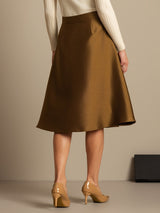 [Brons] SilkSilky-SE 32Momme Silk-Wool Blend Skirt 002