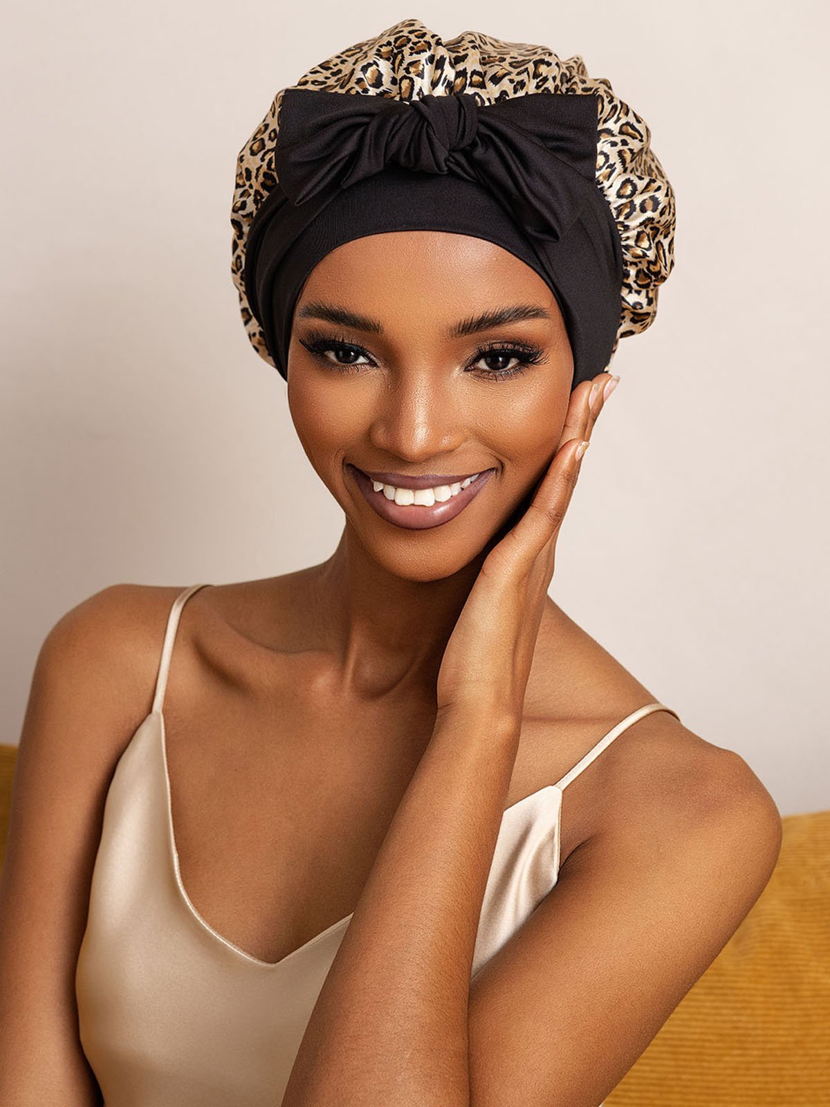 SilkSilky-SE Rent Silke Sleep Cap Leopard 001