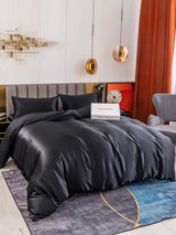 [Svart] SilkSilky-SE 19Momme Rent Silke Bedding Set 006