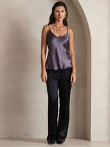 [Lila Grå] SilkSilky-SE Spaghetti Strap V Neck Cami Toppar 003