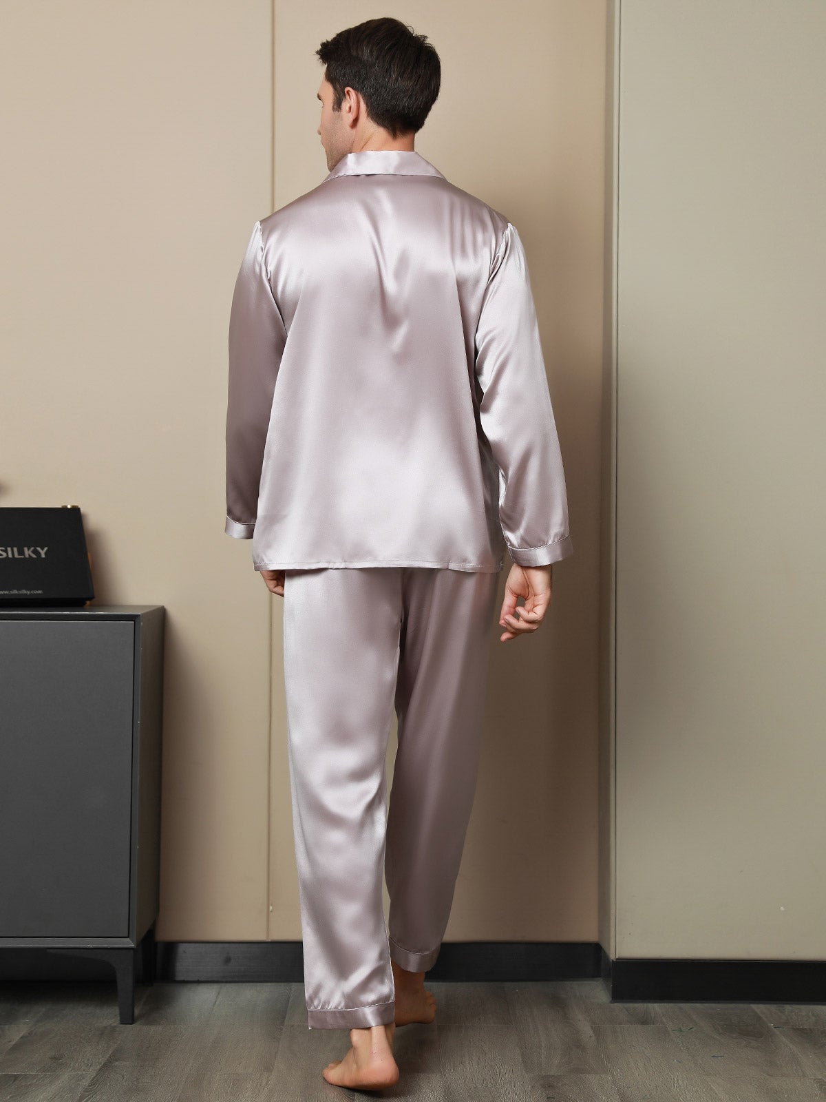 [Blek Mauve] SilkSilky-SE 19Momme Rent Silke Mens Pajamas 002