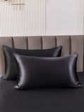 SilkSilky-SE 30Momme Rent Silke Pillowcase Svart 002